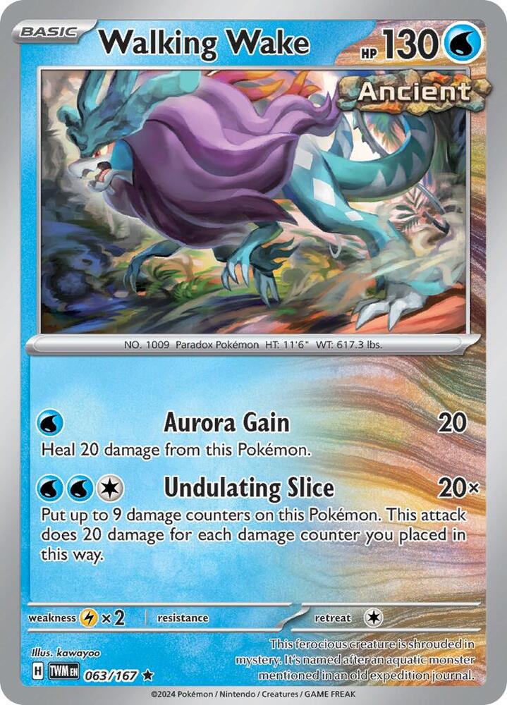 Walking Wake - 063/167 - SV06: Twilight Masquerade (TWM) - Holofoil - Pokemon TCG Card