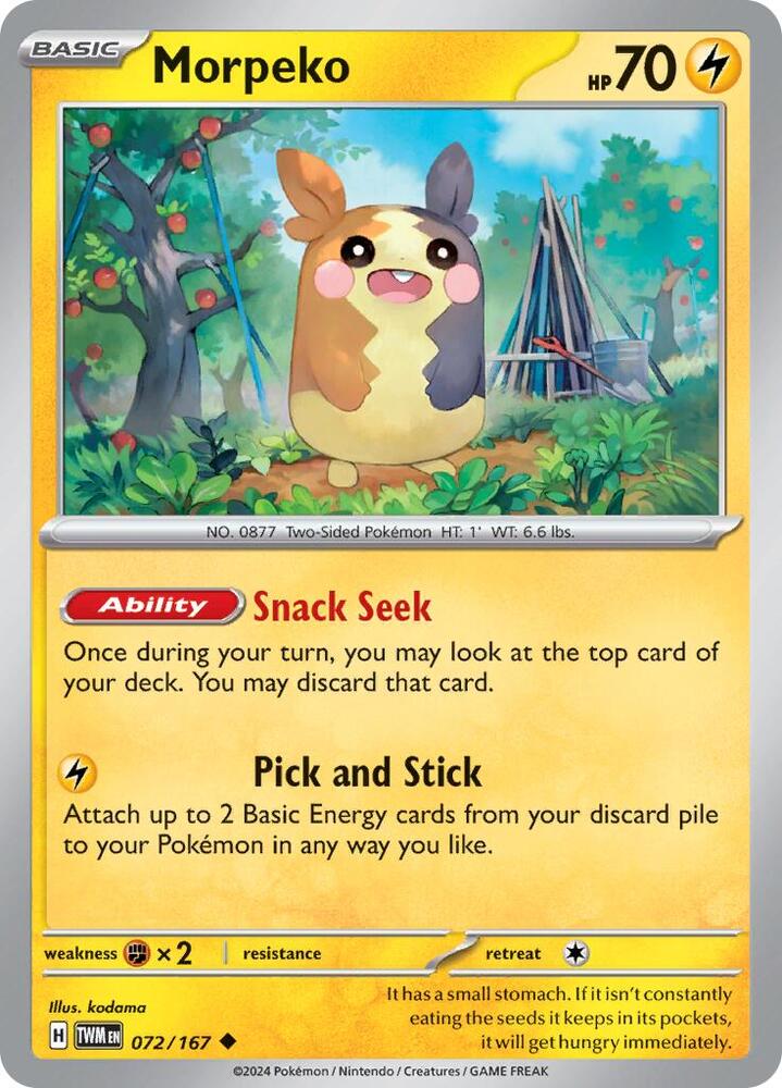 Morpeko - 072/167 - SV06: Twilight Masquerade (TWM) - Normal - Pokemon TCG Card