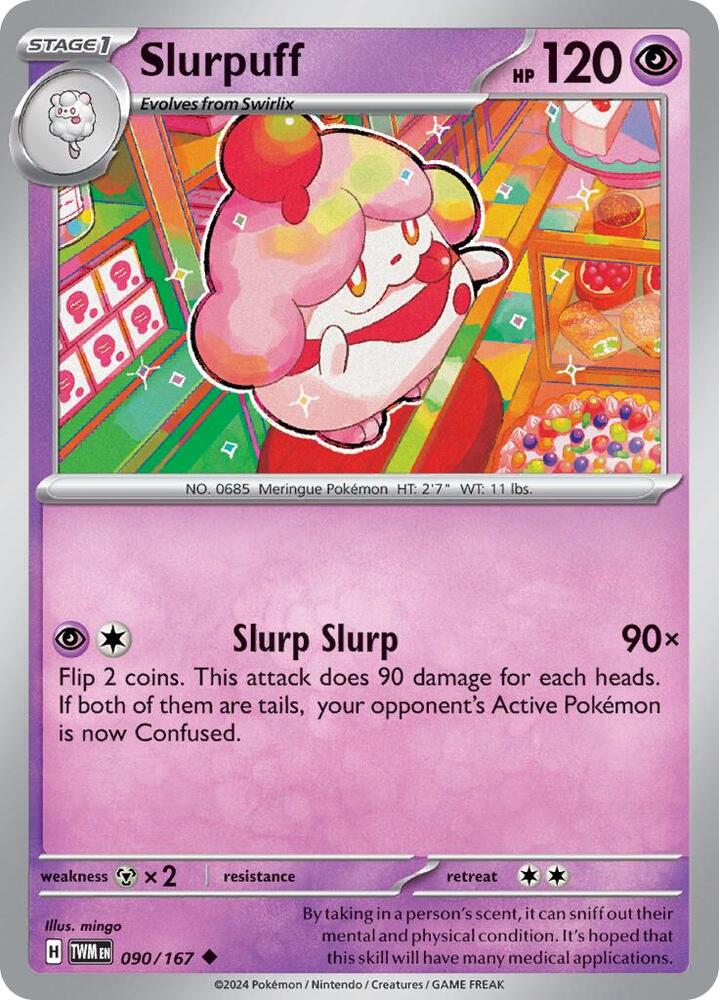 Slurpuff - 090/167 - SV06: Twilight Masquerade (TWM) - Reverse Holofoil - Pokemon TCG Card