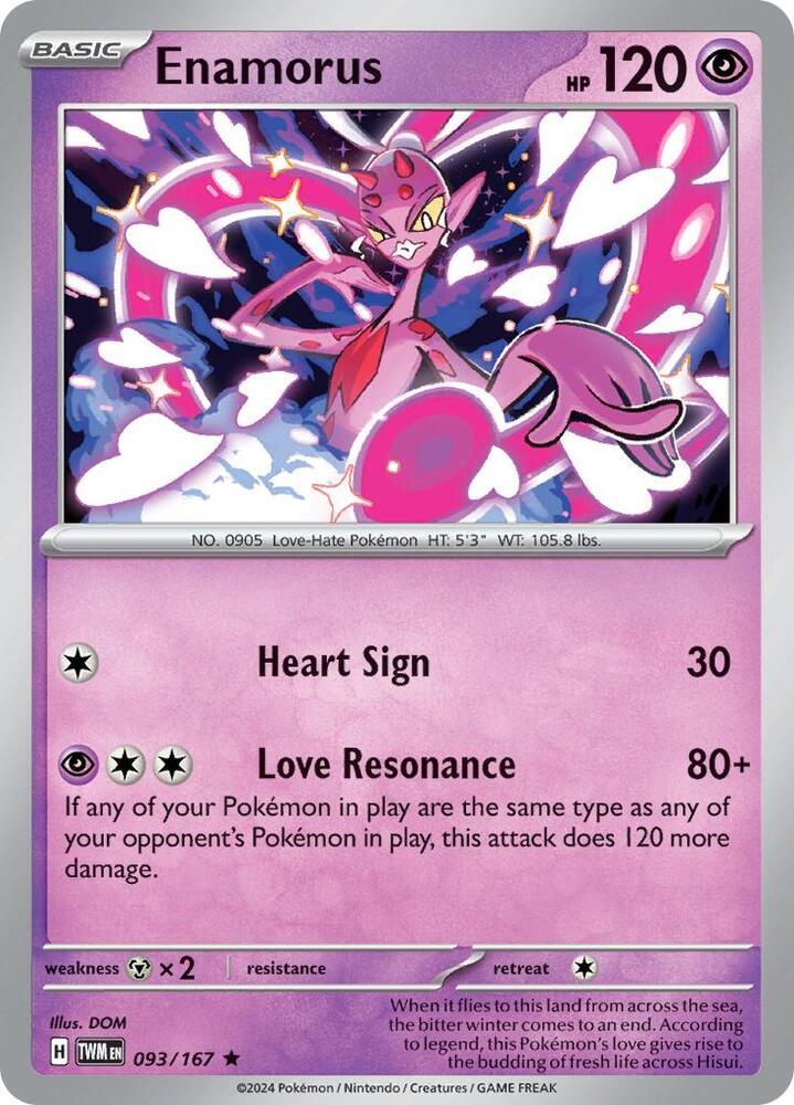 Enamorus - 093/167 - SV06: Twilight Masquerade (TWM) - Rare - Holofoil - Pokemon TCG Card
