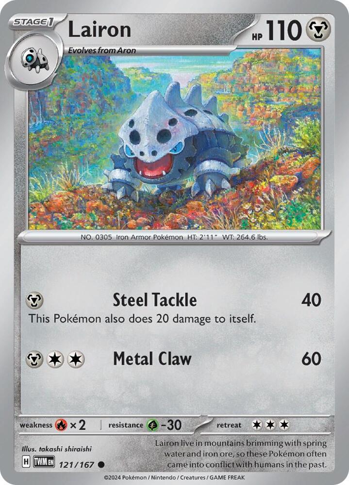 Lairon - 121/167 - SV06: Twilight Masquerade (TWM) - Common - Normal - Pokemon TCG Card