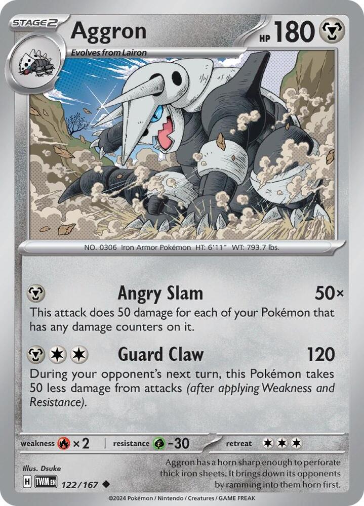Aggron - 122/167 - SV06: Twilight Masquerade (TWM) - Normal - Pokemon TCG Card