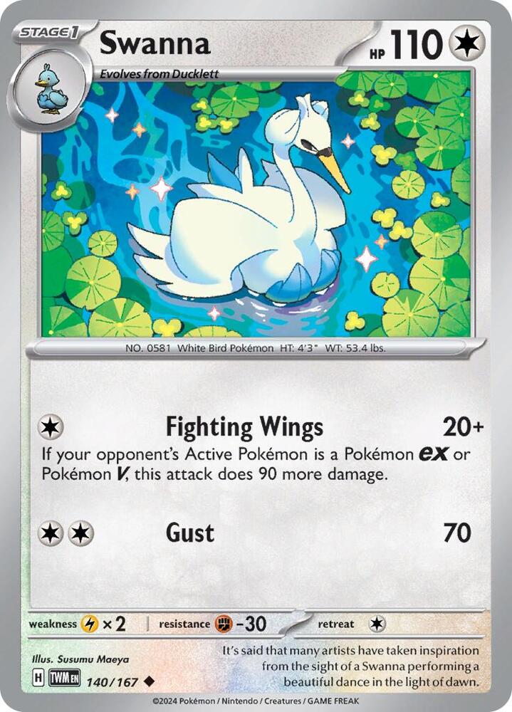 Swanna - 140/167 - SV06: Twilight Masquerade (TWM) - Normal - Pokemon TCG Card