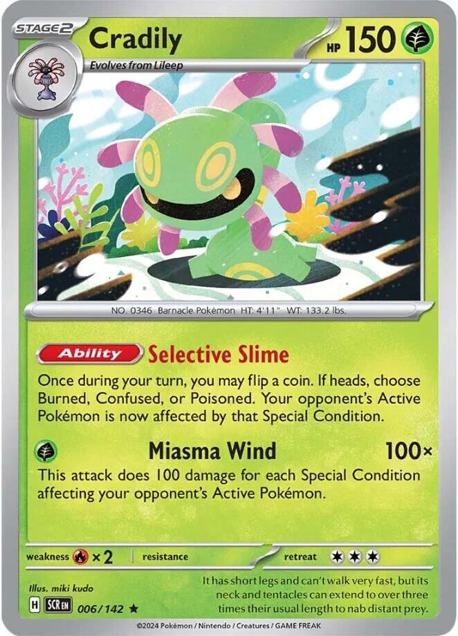 Cradily - 006/142 - SV07: Stellar Crown (SCR) - Holofoil - Pokemon TCG Card