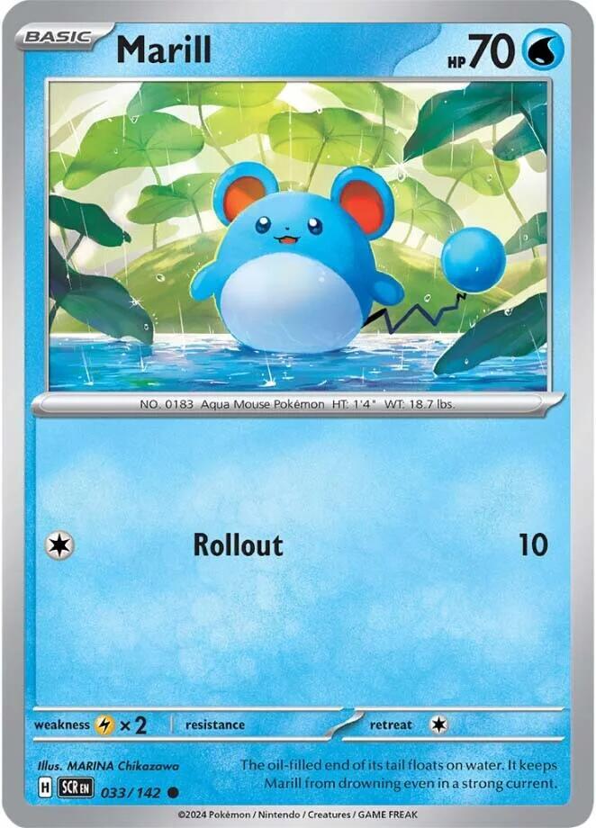 Marill - 033/142 - SV07: Stellar Crown (SCR) - Normal - Pokemon TCG Card