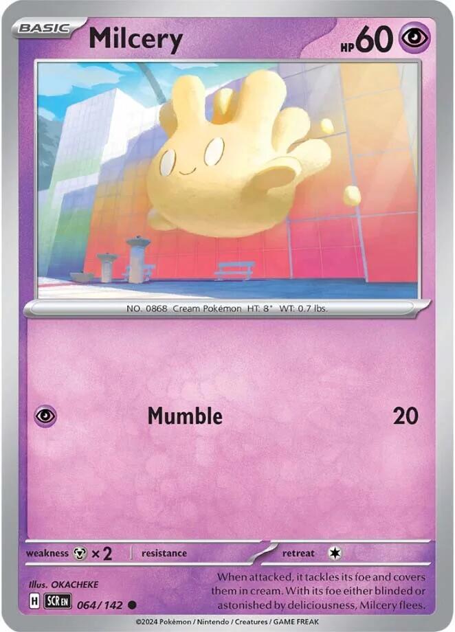 Milcery - 064/142 - SV07: Stellar Crown (SCR) - Common - Normal - Pokemon TCG Card