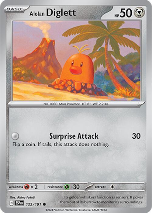 Alolan Diglett - 122/191 - SV08: Surging Sparks (SSP) - Normal - Pokemon TCG Card