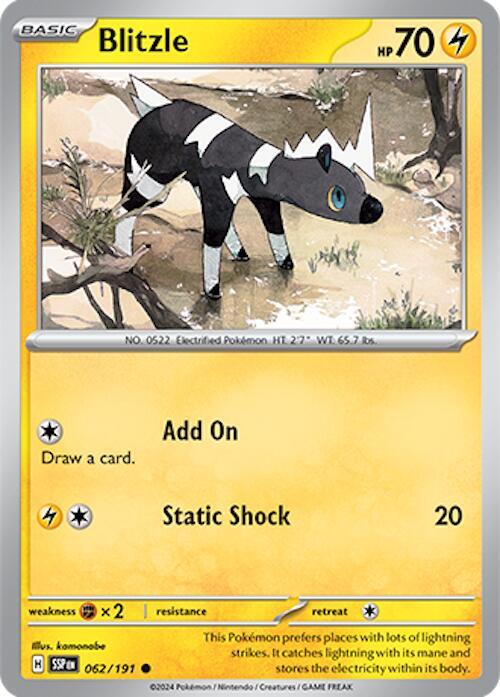 Blitzle - 062/191 - SV08: Surging Sparks (SSP) - Normal - Pokemon TCG Card