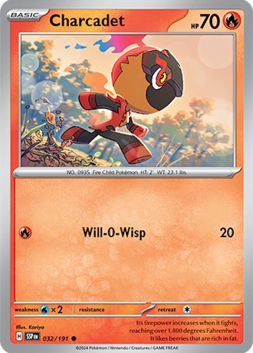 Charcadet - 032/191 - SV08: Surging Sparks (SSP) - Common - Reverse Holofoil - Pokemon TCG Card