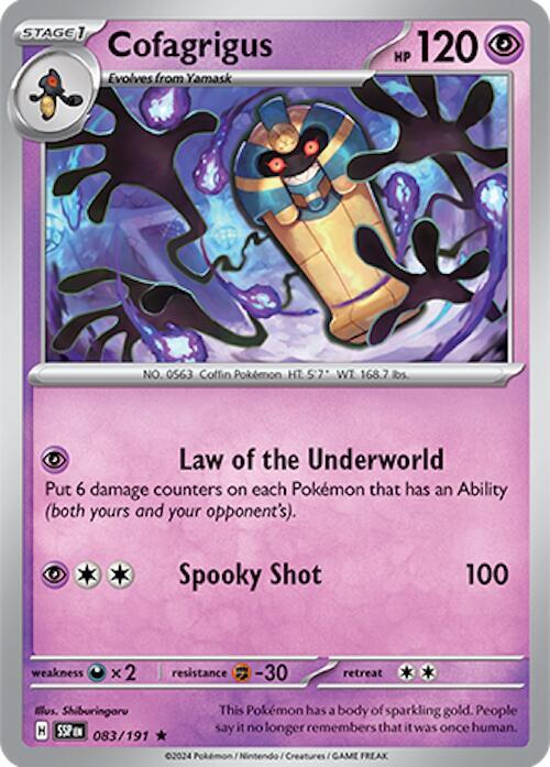 Cofagrigus - 083/191 - SV08: Surging Sparks (SSP) - Holofoil - Pokemon TCG Card