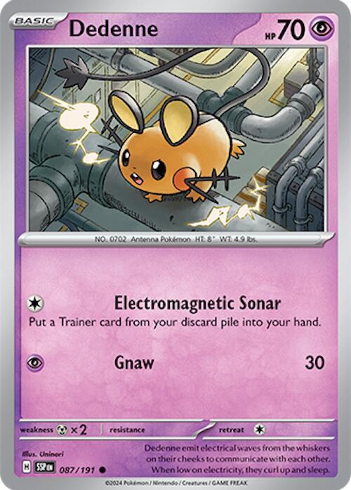 Dedenne - 087/191 - SV08: Surging Sparks (SSP) - Normal - Pokemon TCG Card