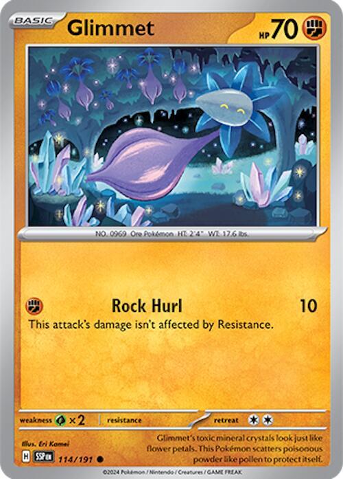 Glimmet - 114/191 - SV08: Surging Sparks (SSP) - Normal - Pokemon TCG Card
