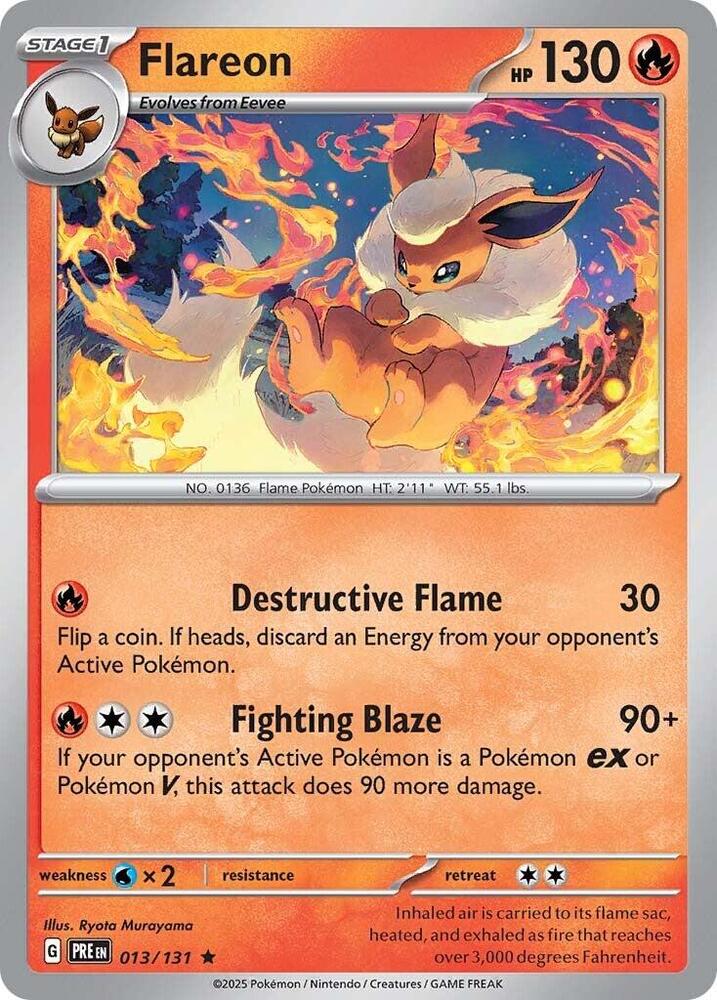 Flareon - 013/131 - SV: Prismatic Evolutions (PRE) - Holofoil - Pokemon TCG Card