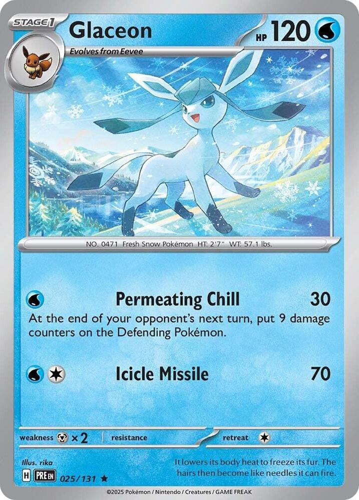 Glaceon - 025/131 - SV: Prismatic Evolutions (PRE) - Holofoil - Pokemon TCG Card