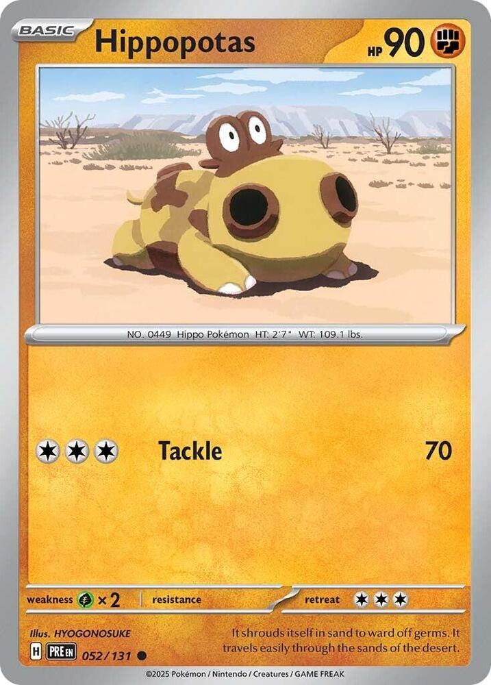 Hippopotas - 052/131 - SV: Prismatic Evolutions (PRE) - Normal - Pokemon TCG Card