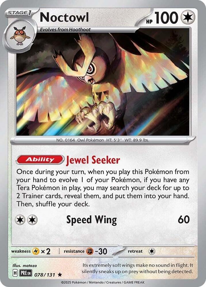 Noctowl - 078/131 - SV: Prismatic Evolutions (PRE) - Holofoil - Pokemon TCG Card