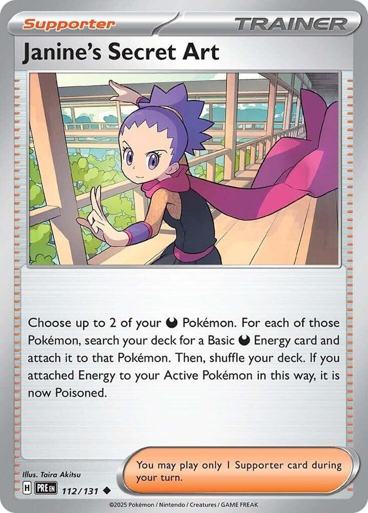 Janine's Secret Art - 112/131 - SV: Prismatic Evolutions (PRE) - Uncommon - Reverse Holofoil - Pokemon TCG Card