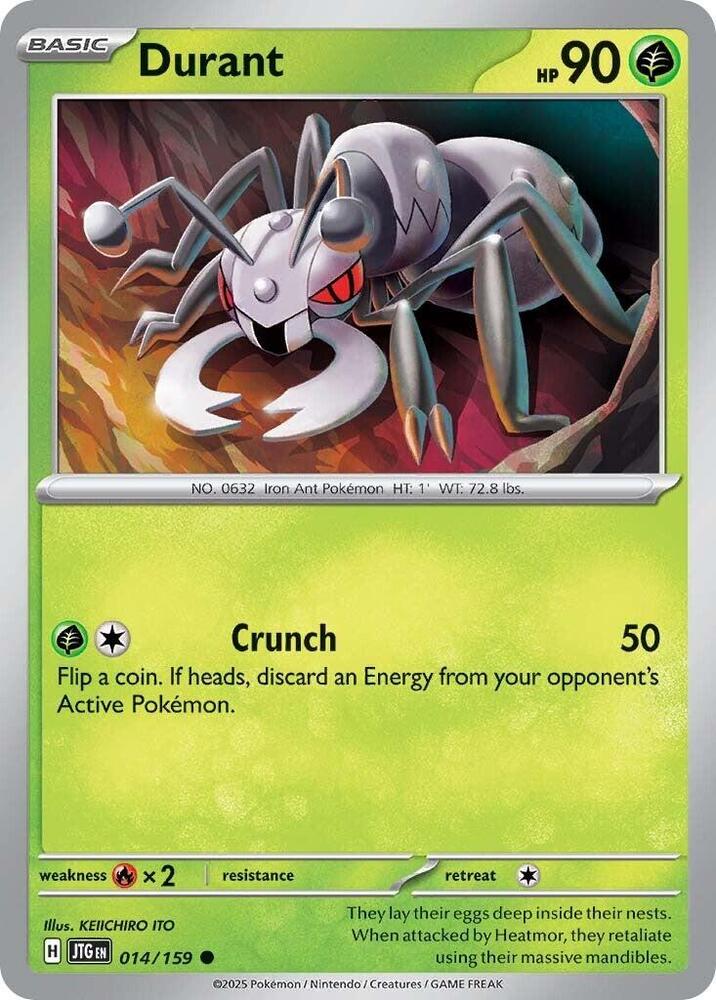 Durant - 014/159 - SV09: Journey Together (JTG) - Reverse Holofoil - Pokemon TCG Card