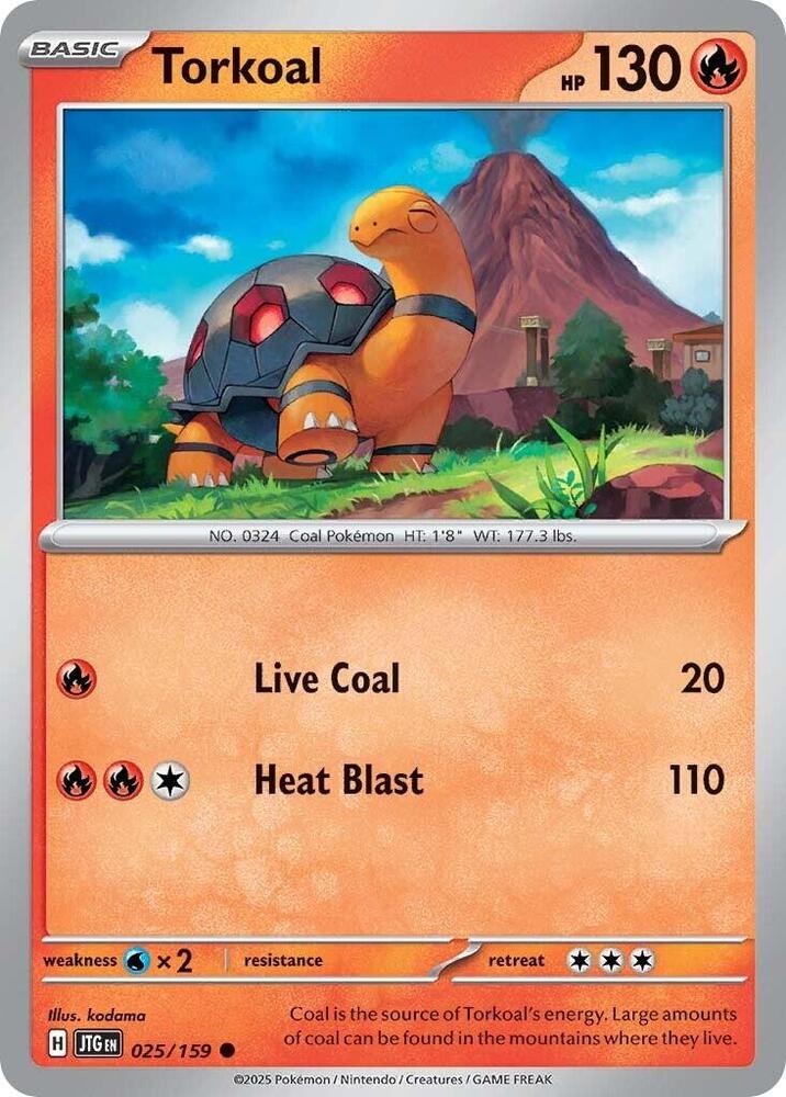 Torkoal - 025/159 - SV09: Journey Together (JTG) - Normal - Pokemon TCG Card