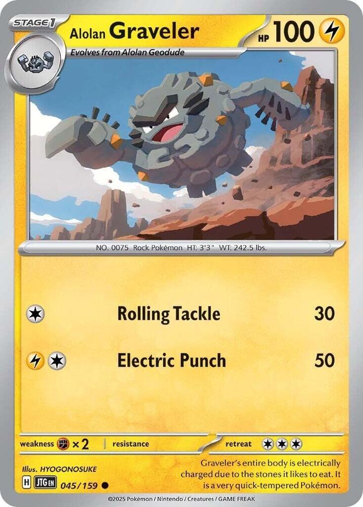Alolan Graveler - 045/159 - SV09: Journey Together (JTG) - Normal - Pokemon TCG Card