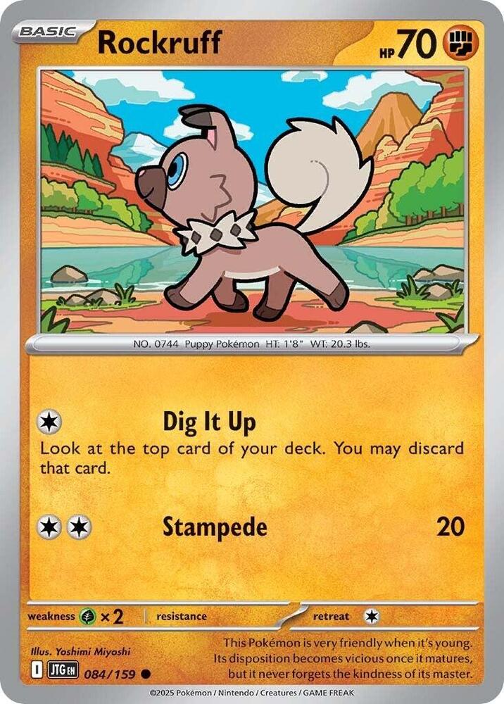 Rockruff - 084/159 - SV09: Journey Together (JTG) - Reverse Holofoil - Pokemon TCG Card