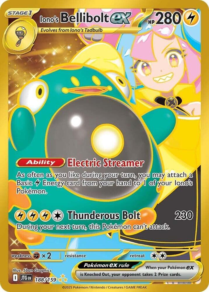 Iono's Bellibolt ex - 188/159 - SV09: Journey Together (JTG) - Hyper Rare