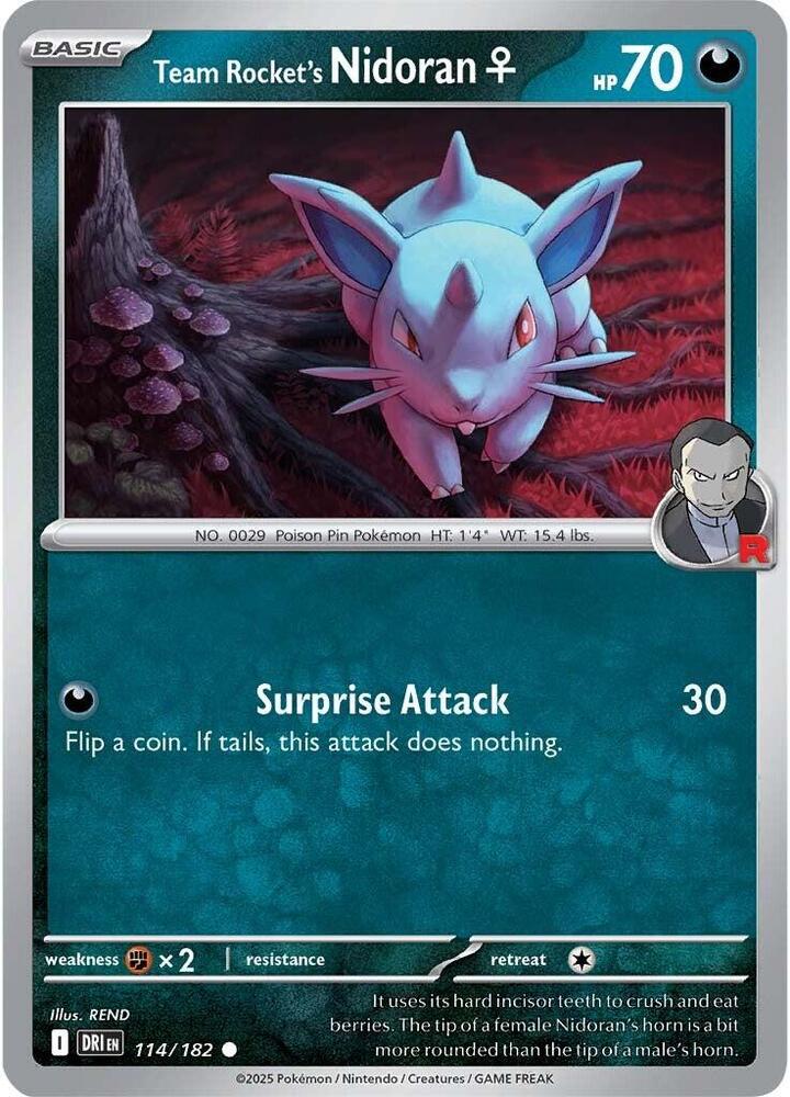 Team Rocket's Nidoran F - 114/182 - SV10: Destined Rivals (DRI) - Normal - Pokemon TCG Card