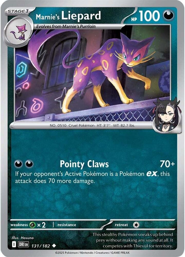 Marnie's Liepard - 131/182 - SV10: Destined Rivals (DRI) - Reverse Holofoil - Pokemon TCG Card