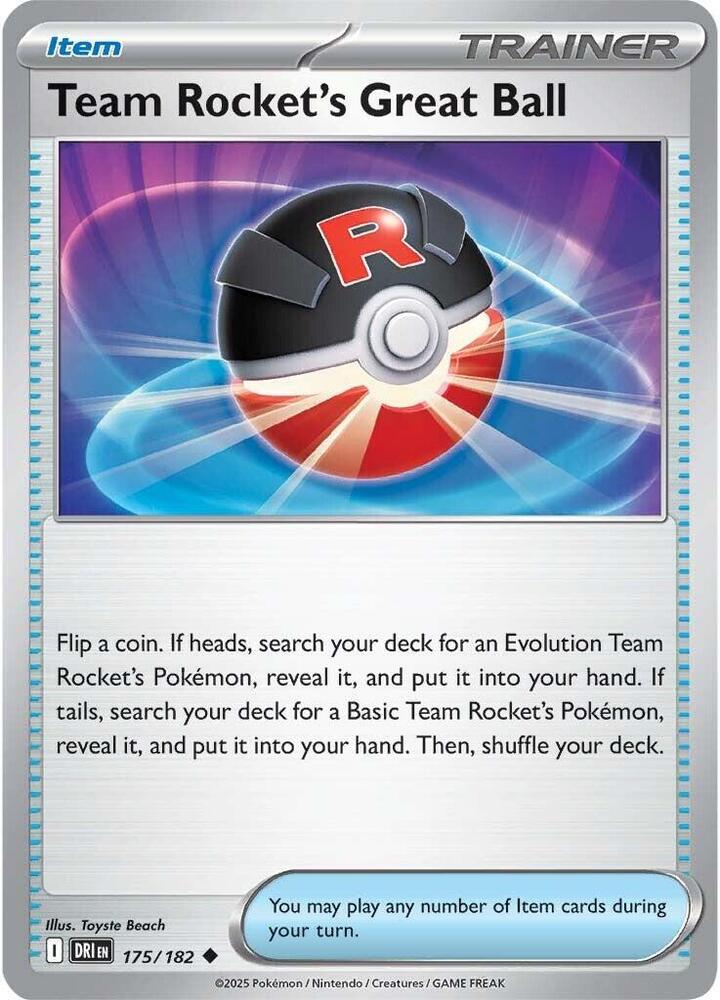 Team Rocket's Great Ball - 175/182 - SV10: Destined Rivals (DRI) - Normal - Pokemon TCG Card