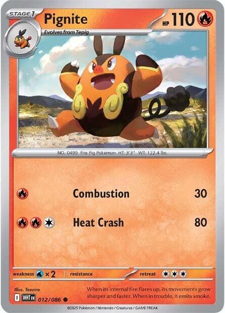 Pignite - 012/086 - SV: White Flare (WHT) - Normal - Pokemon TCG Card