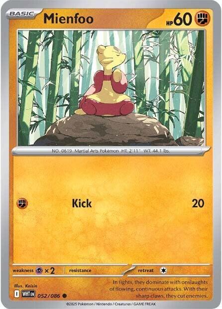 Mienfoo - 052/086 - SV: White Flare (WHT) - Normal - Pokemon TCG Card