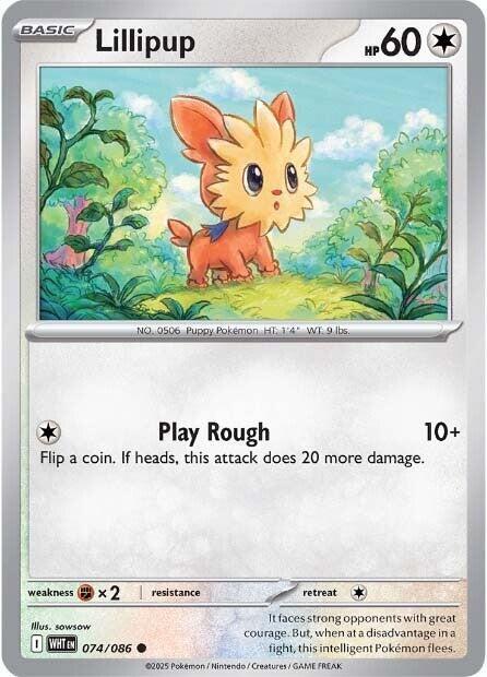 Lillipup - 074/086 - SV: White Flare (WHT) - Normal - Pokemon TCG Card
