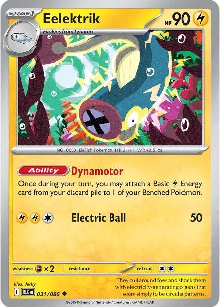 Eelektrik - 031/086 - SV: Black Bolt (BLK) - Normal - Pokemon TCG Card