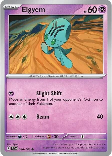 Elgyem - 040/086 - SV: Black Bolt (BLK) - Normal - Pokemon TCG Card