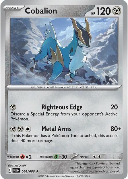 Cobalion - 066/086 - SV: Black Bolt (BLK) - Holofoil - Pokemon TCG Card