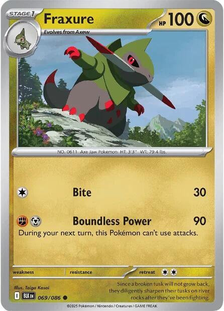Fraxure - 069/086 - SV: Black Bolt (BLK) - Normal - Pokemon TCG Card