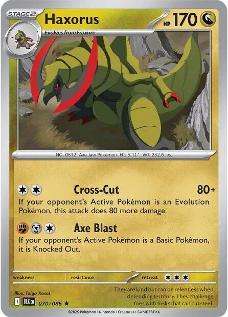 Haxorus - 070/086 - SV: Black Bolt (BLK) - Holofoil - Pokemon TCG Card