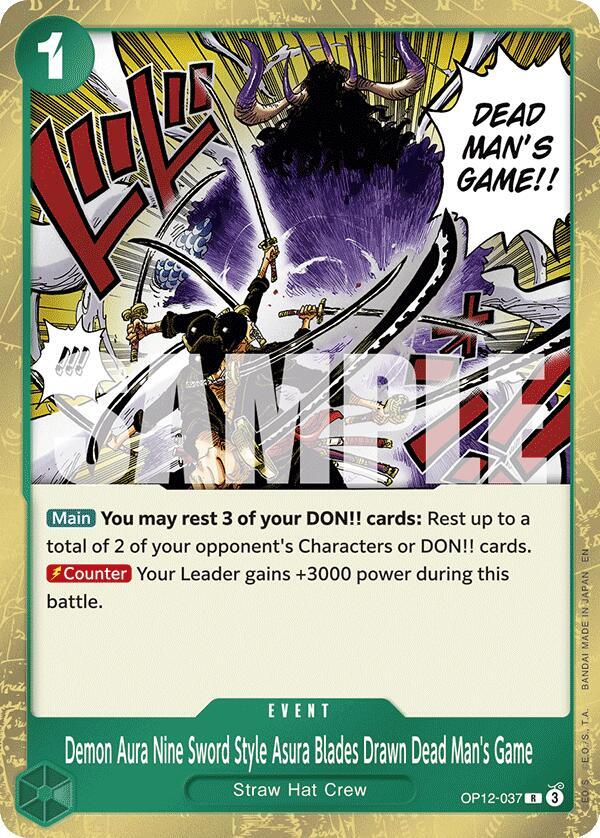 Demon Aura Nine Sword Style Asura Blades Drawn Dead Man's Game - OP12-037 - Legacy of the Master (OP12)