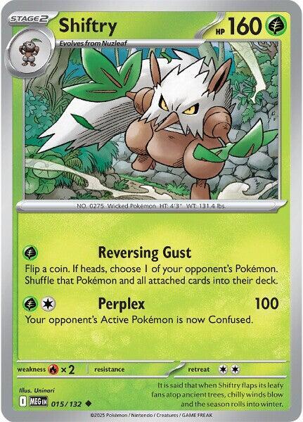 Shiftry - 015/132 - ME01: Mega Evolution (MEG) - Normal - Pokemon TCG Card