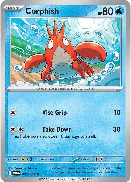 Corphish - 033/132 - ME01: Mega Evolution (MEG) - Normal - Pokemon TCG Card