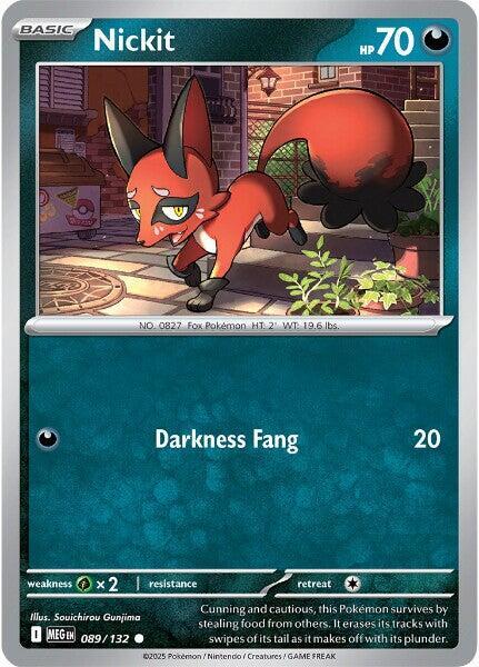 Nickit - 089/132 - ME01: Mega Evolution (MEG) - Normal - Pokemon TCG Card