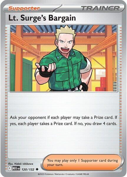 Lt. Surge's Bargain - 120/132 - ME01: Mega Evolution (MEG) - Uncommon - Normal - Pokemon TCG Card