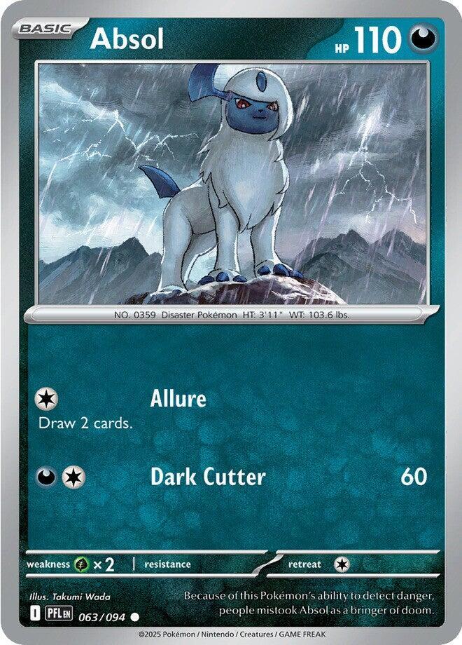 Absol - 063/094 - ME02: Phantasmal Flames (PFL) - Reverse Holofoil - Pokemon TCG Card