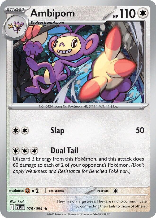Ambipom - 079/094 - ME02: Phantasmal Flames (PFL) - Rare - Holofoil - Pokemon TCG Card