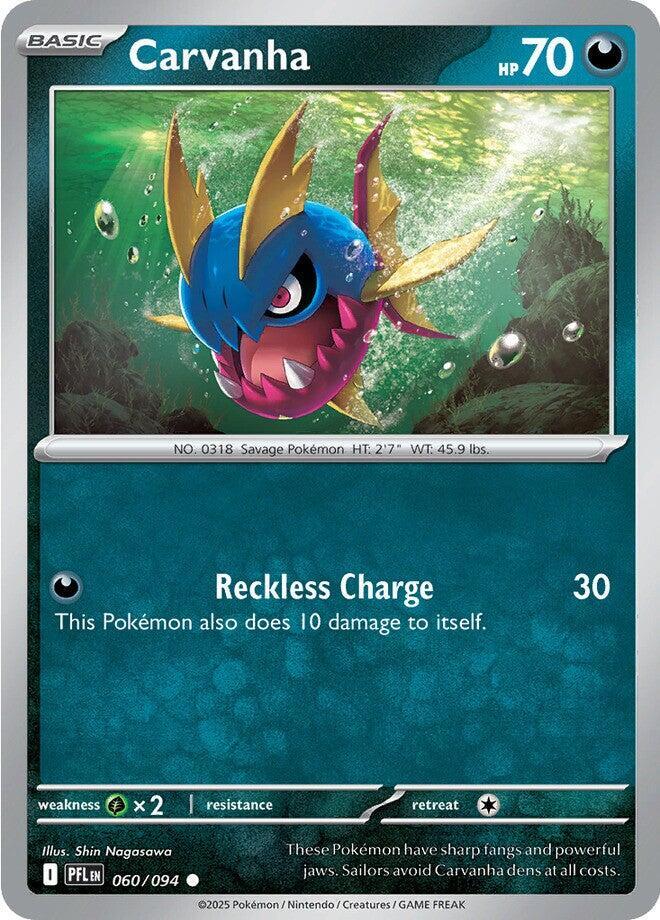 Carvanha - 060/094 - ME02: Phantasmal Flames (PFL) - Normal - Pokemon TCG Card