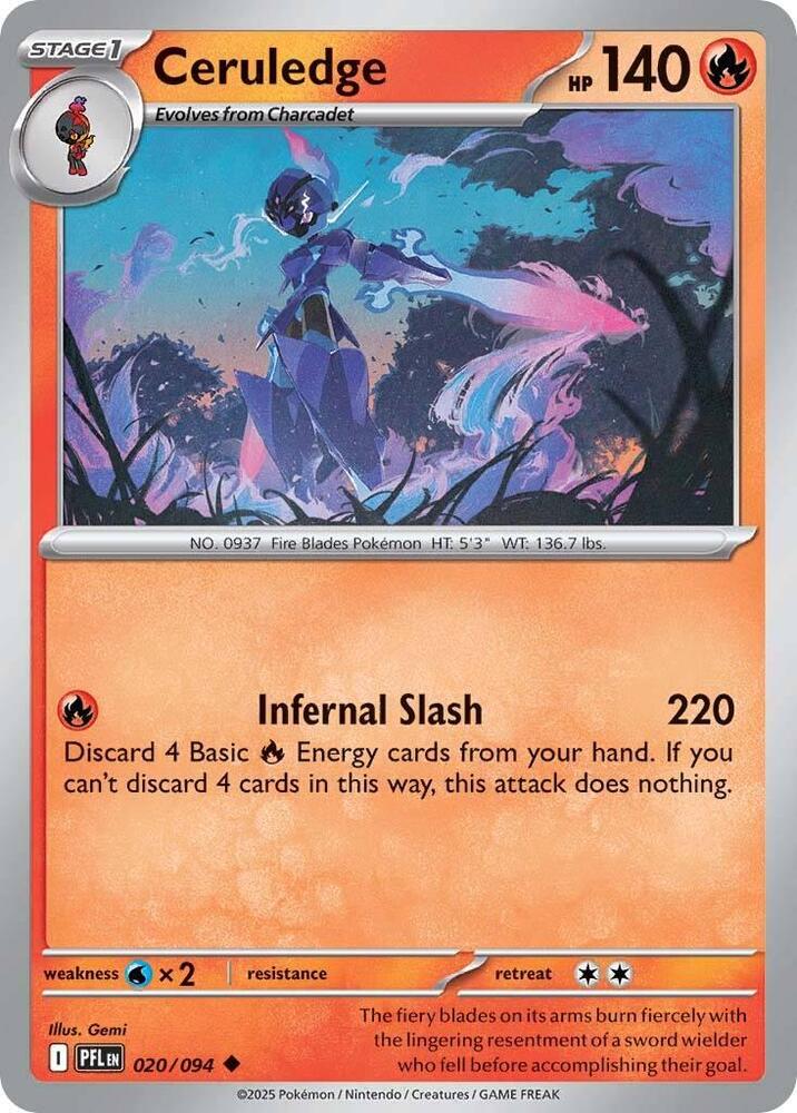 Ceruledge - 020/094 - ME02: Phantasmal Flames (PFL) - Normal - Pokemon TCG Card