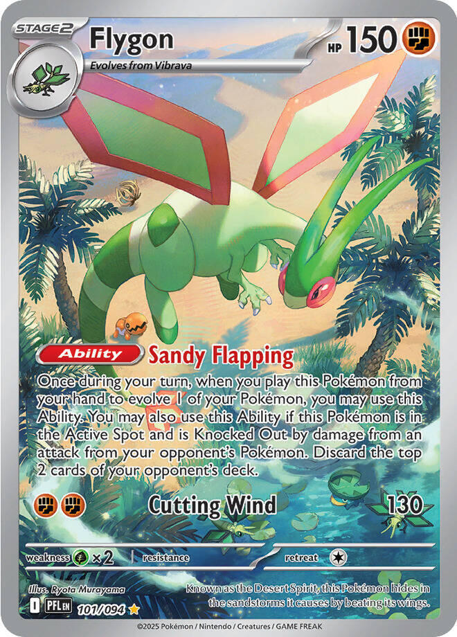 Flygon - 101/094 - ME02: Phantasmal Flames (PFL) - Illustration Rare - Holofoil - Pokemon TCG Card