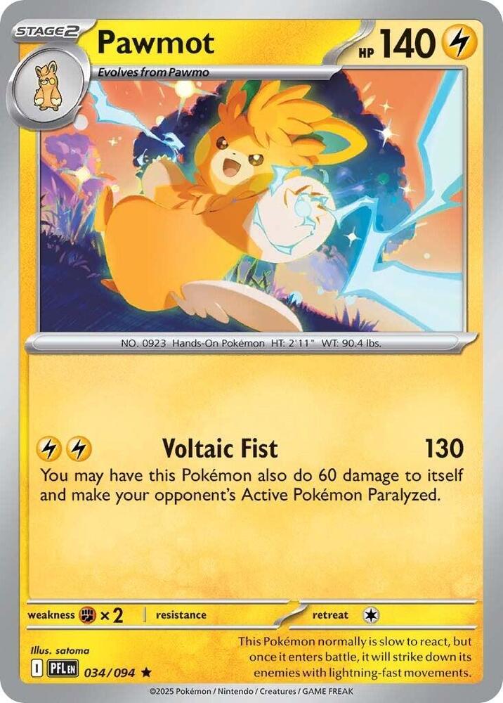 Pawmot - 034/094 - ME02: Phantasmal Flames (PFL) - Holofoil - Pokemon TCG Card