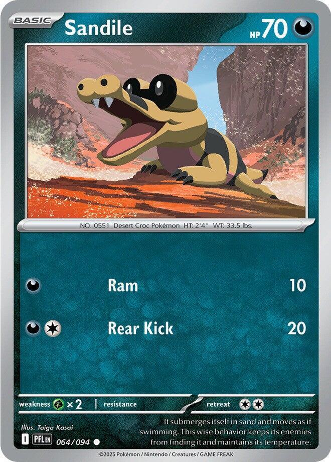 Sandile - 064/094 - ME02: Phantasmal Flames (PFL) - Normal - Pokemon TCG Card