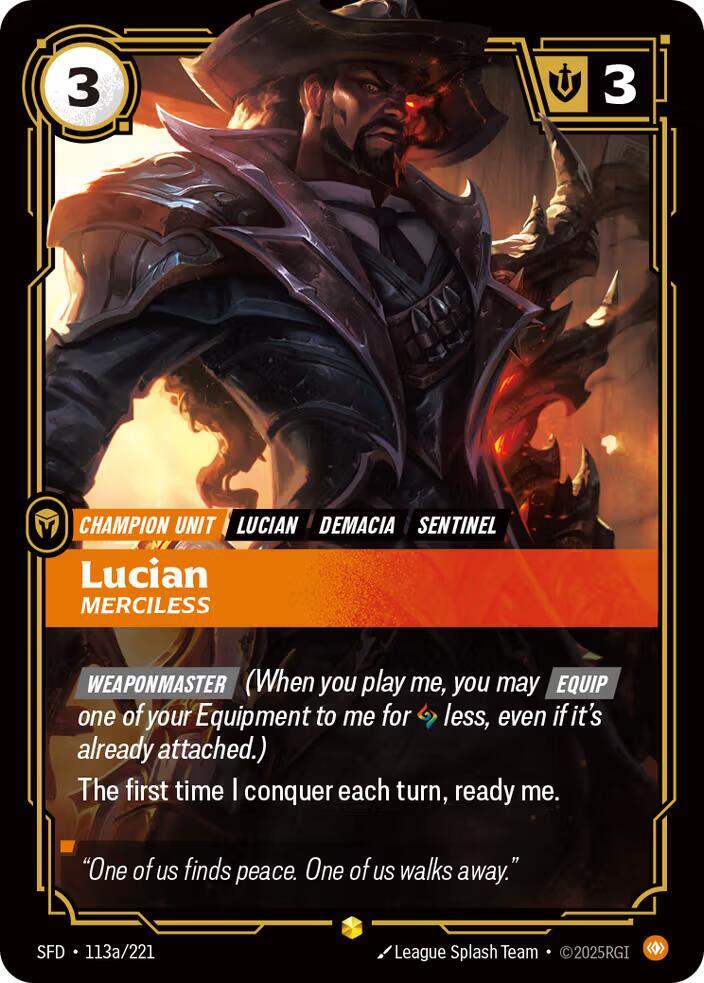 Lucian - Merciless (Alternate Art) - 113a/221 - Spiritforged (SFD) - Foil